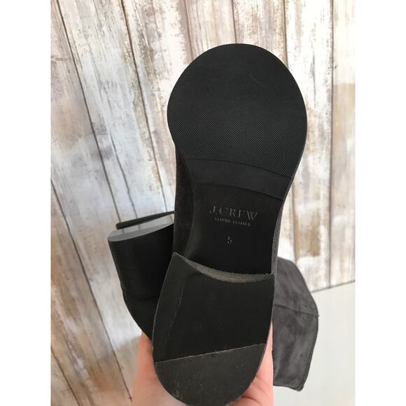 J CREW Dark Gray Suede Cap Toe Mid Calf Pull On Boots 5 NEW - Picture 9 of 11